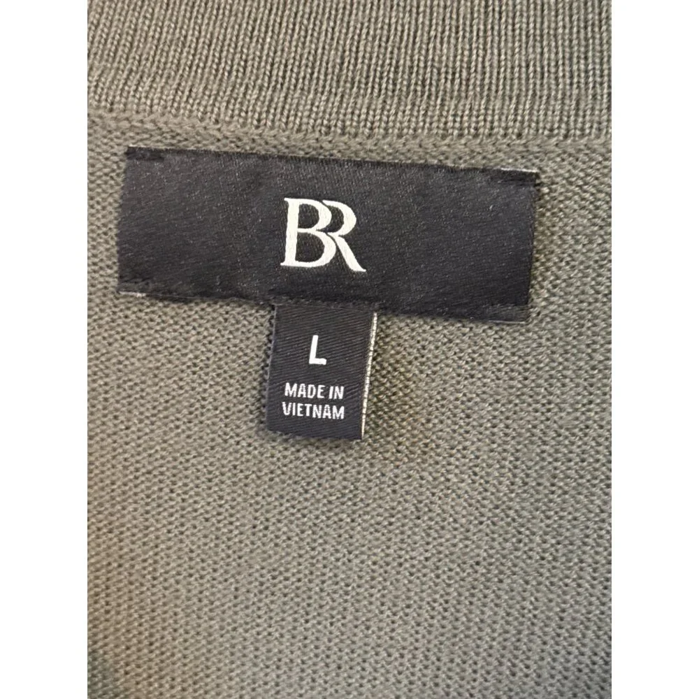 Banana Republic‎ Men's Merino Wool Open Collar Grey Sweater Lg